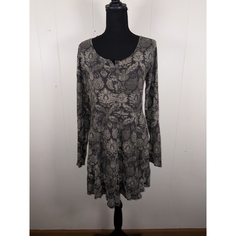 Peruvian Connection damask floral‎ mini dress pima cotton/modal small